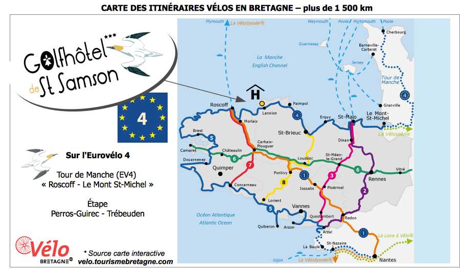 Golf De Saint Samson Golf Hotel Pleumeur Bodou Carte Itineraires Velo Gh
